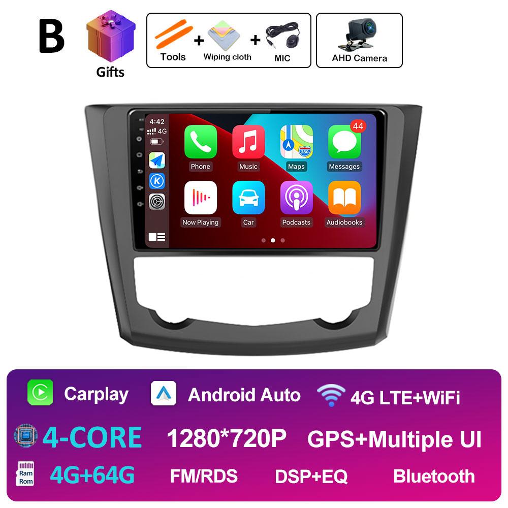 GPS-навигация Android14 для Renault Kadjar 2015 2016 2017 2018 2019 Беспроводная Carplay Автомагнитола QLED IPS Экран WIFI Аксессуары