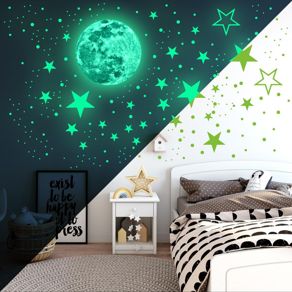 Kids Wall Stickers Home Decals Glow in The Dark Stars for Ceiling Glowing Ceiling Decals Stickers
