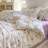 Bedding Four-piece Set Printed Skin-friendly Water Wash Sheets Quilt Cover Pillowcase Set