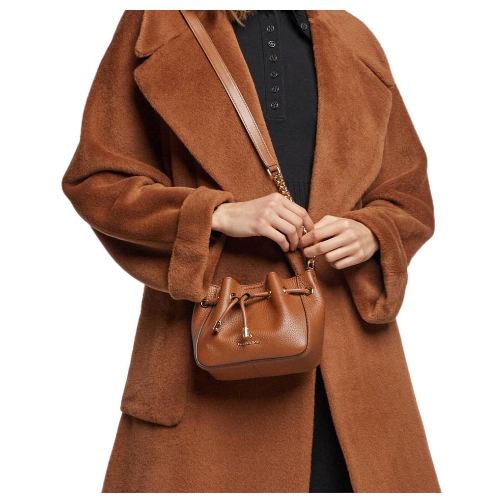 New MICHAEL KORS Phoebe Cow Leather Bucket Bag, Shoulder Bag Women's Leather Brown 32H1G8PD0L-230