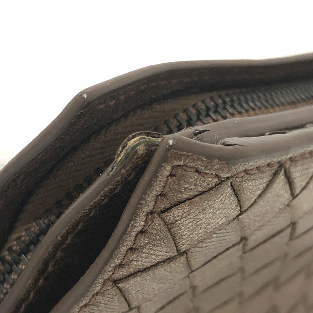 BOTTEGA VENETA Кошелек на молнии Intrecciato Складной кошелек Кожа Коричневый