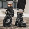 Нескользящие теплые зимние ботинки, новые классические мужские кожаные мотоциклетные ботинки, повседневная обувь для мужчин на открытом воздухе, модные ботинки на толстой подошве