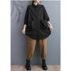 Plus Size Women New Spring Blouse Basic Shirts Solid Casual Coat Button Oversize Fashion Long Sleeve Vintage Loose Tops