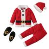 Christmas Santa Claus Cosplay Costumes Baby Boys Girls 4PCS Outfits Clothes for 0-7 Years