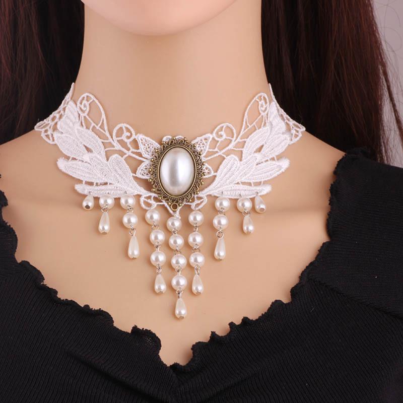 Lace Choker Necklace for Women - Versatile Clavicle Chain with Fake Collar Accessory