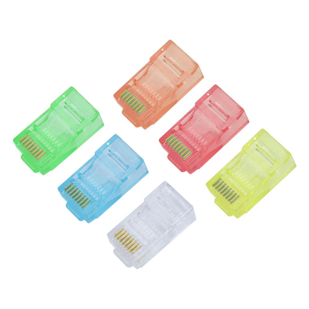 LIZAO 10 шт. Модульный штекер RJ45 для Ethernet-кабеля сетевой коннектор Cat6 цвет Cat5e позолоченный кабель
