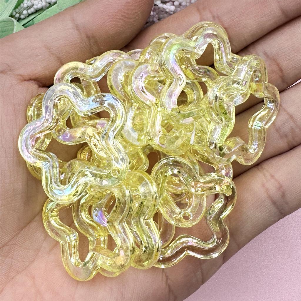 Бусины-пентаграммы, ожерелье «сделай сам», материал из бисера, 29,6 мм, ювелирные аксессуары, акрил, 20 шт., модные бусины со звездами, лазерные выдолбленные