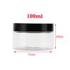 12Pcs/Lot 30-150ml Plastic Container with Black Lid Transparent Candy Food Storage Jar Cosmetic Sample Pot Kitchen Sealed Jars