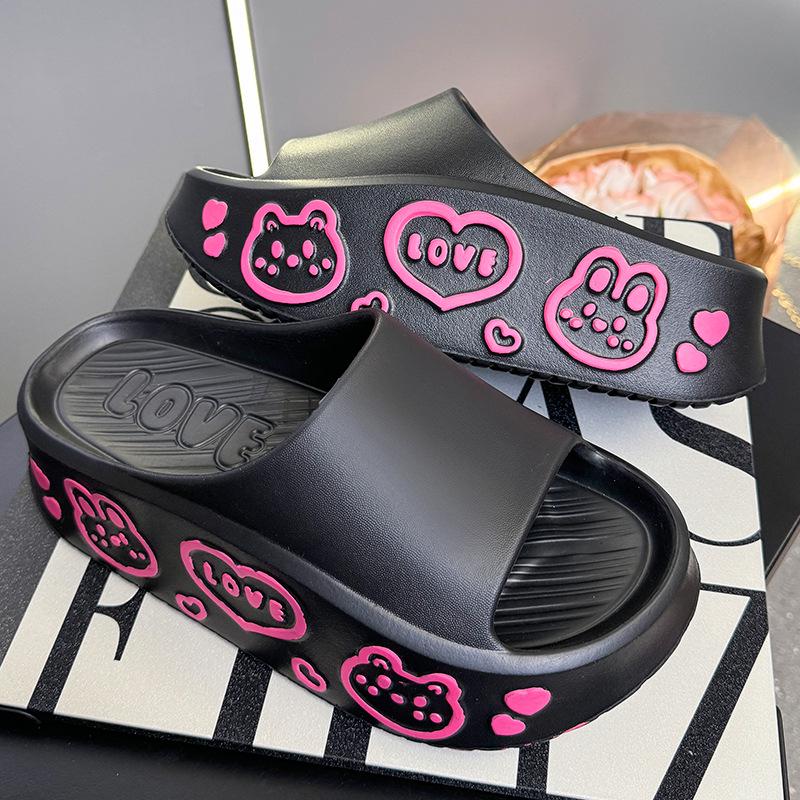 Женские тапочки из ЭВА на толстой подошве — милые, увеличивающие рост летние пляжные шлепанцы