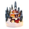 Christmas Village Figurines LED Light Christmas Town Scene Desktop Ornaments Battery Operated Landscape Decorations