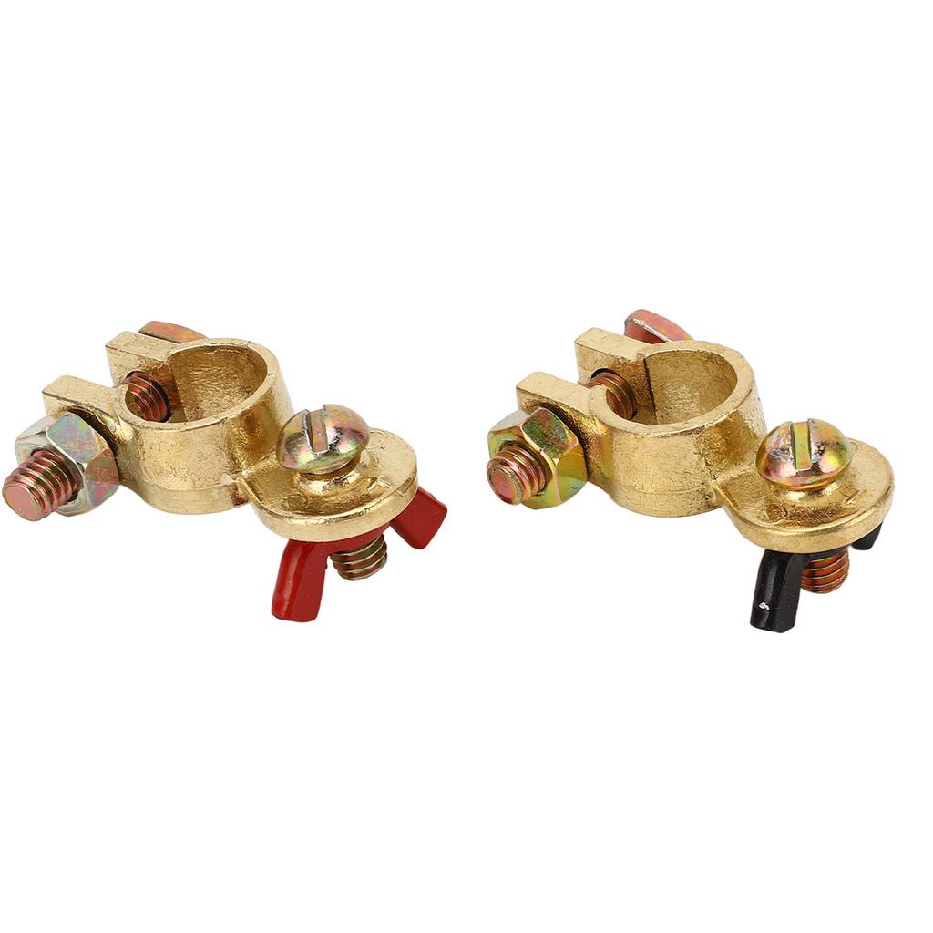 2 шт. Клемма аккумулятора Утолщенная латунь Сильная проводимость Клемма аккумулятора для автомобиля лодки