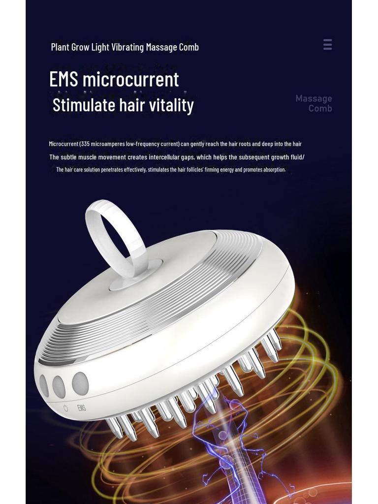 Трансграничный EMS микротоковая расческа для роста волос и массажер для кожи головы с аппликатором