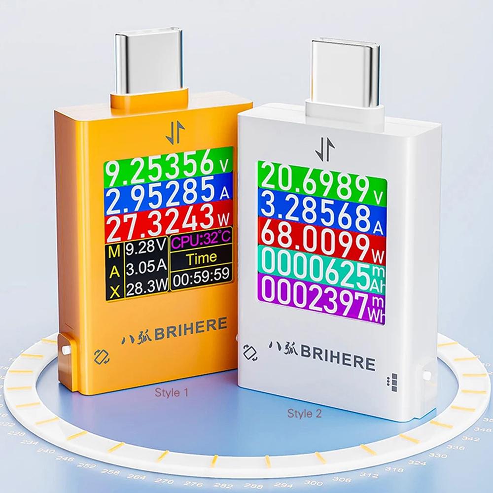 Цифровой вольтметр-амперметр, измеритель мощности Type-C, тестер зарядки мобильного телефона для электрика