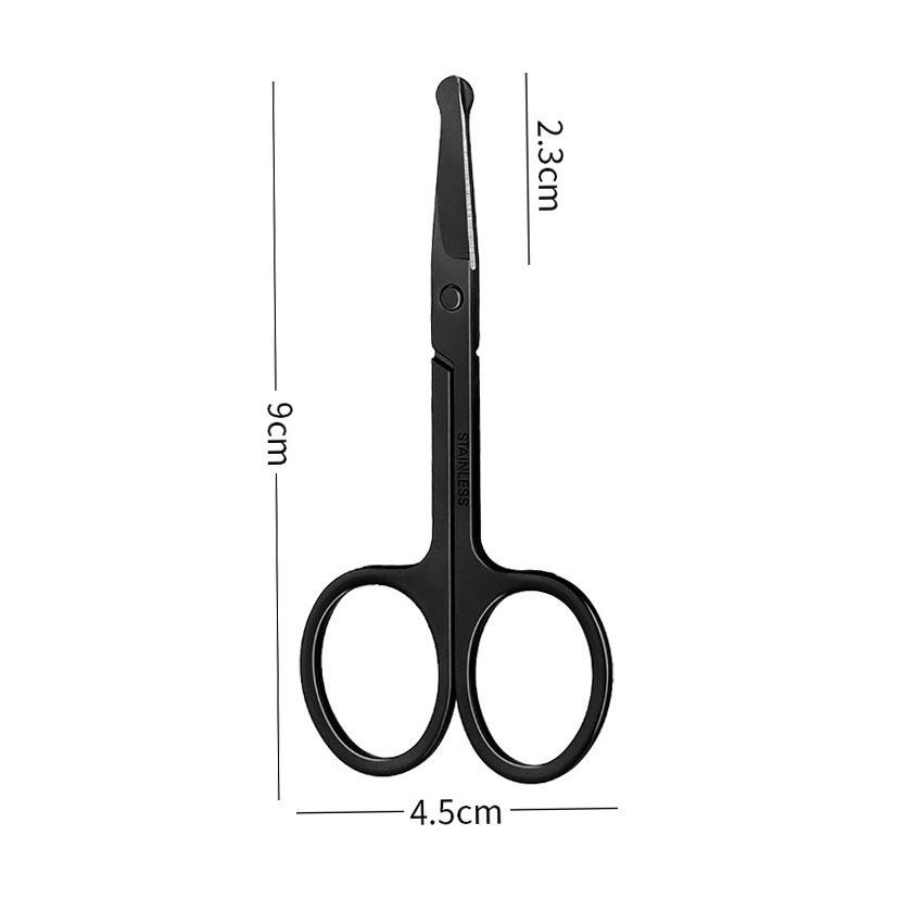 Unisex Stainless Steel Nose Hair Scissors with Safe Round Head Design