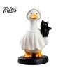 Фигурка гуся Talos на Хэллоуин, Смоляное украшение в виде шляпы ведьмы, Милая статуэтка призрака для стола, каминной полки, полки, Праздничное украшение