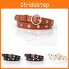 Leather Versatile Pu Belt For Women With Punching Detail And Buckle Metal