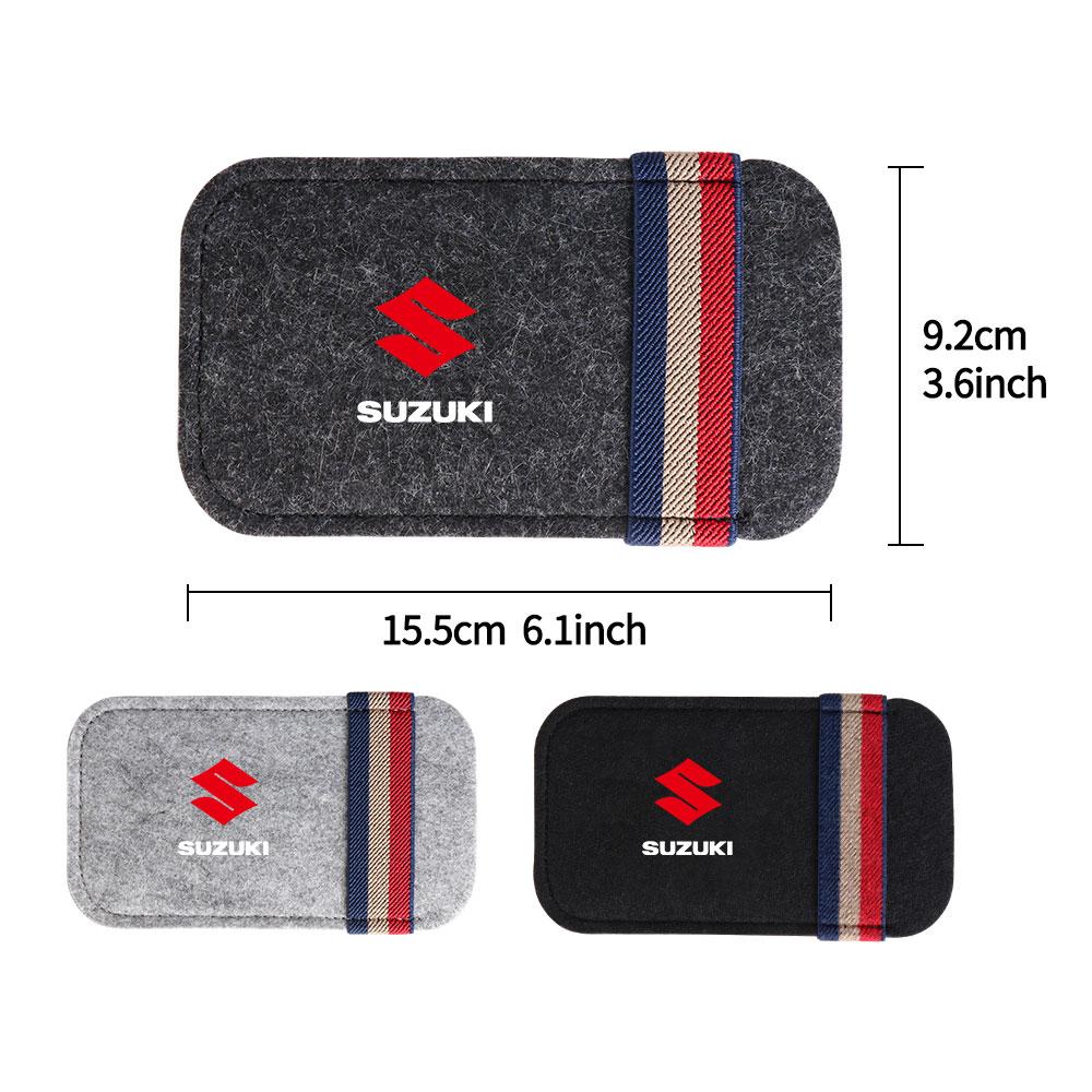 Car Sun Visor Sunglasses Storage Clips Suede Glasses Protective Bag For Suzuki SX4 Samurai Spacia Swift Jimny Grand Vitara IGNIS