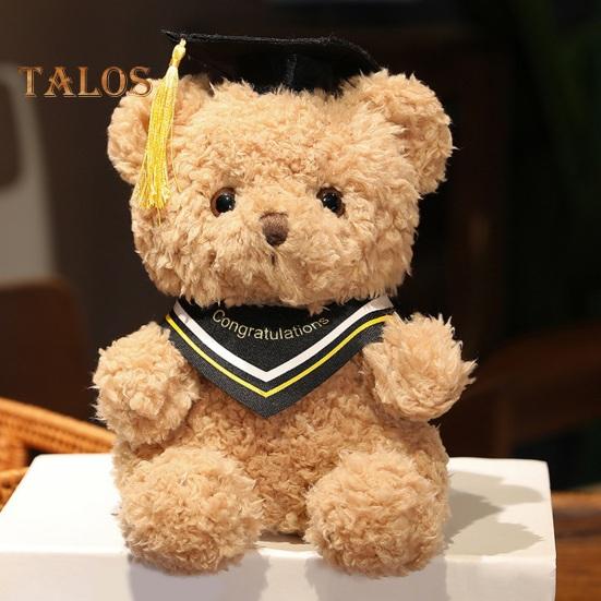 Мультяшная кукла-медведь, подарок на выпускной, мягкая, пушистая, моющаяся, с декором в шляпе, плюшевая игрушка в виде доктора, животного, выпускной топпер для торта, украшение для букета, реквизит