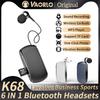 K68 Lavalier Business Headset Bluetooth 5.3 EarBuds Support Meeting Recording MP3 TF Card Play HIFI Earphones With Mic Noice Cancelling