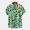 Summer Hawaiian Short Sleeve Flower Print Vintage Men's Shirts Street Casual Oversized Lapel Buttons T-shirt Men Clothing Tops