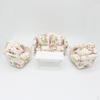 Doll's House Miniatures Living Room Furniture Set Floral Sofa Couch End Table Kits 1:12