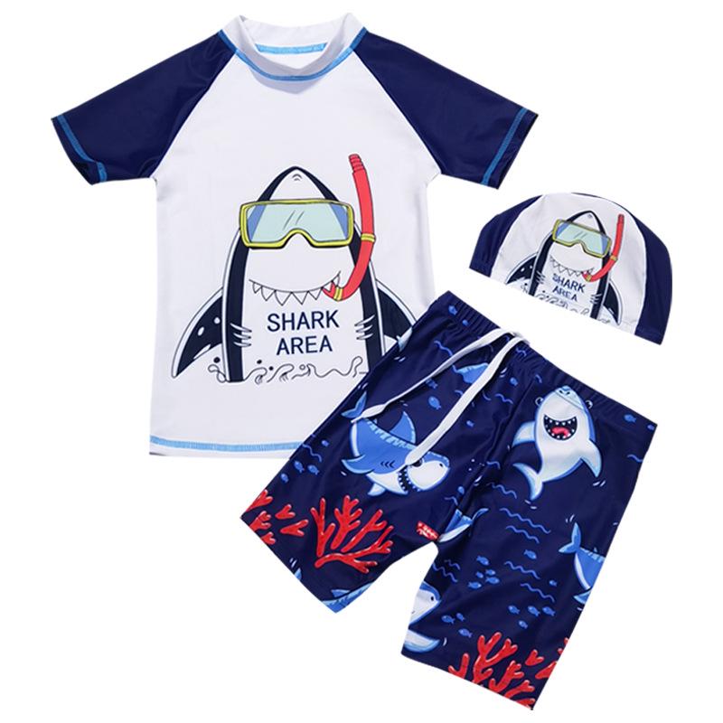 2023 Boys' Quick-Dry Swimwear Set: Split Style Swimsuit with Trunks for Children, Available In Small, Medium, Large