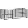 Dog Run Enclosure 8 Piece Black Galvanized Steel