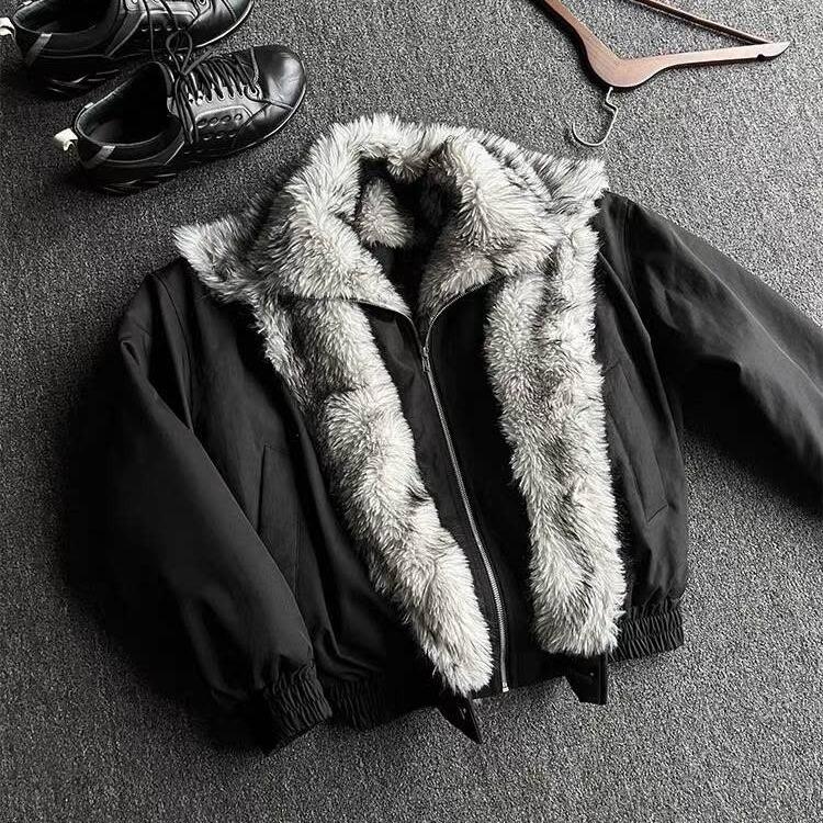 Осенне-зимняя американская горная куртка-орел с воротником из искусственного меха - Унисекс, свободный крой, дизайн 2-в-1