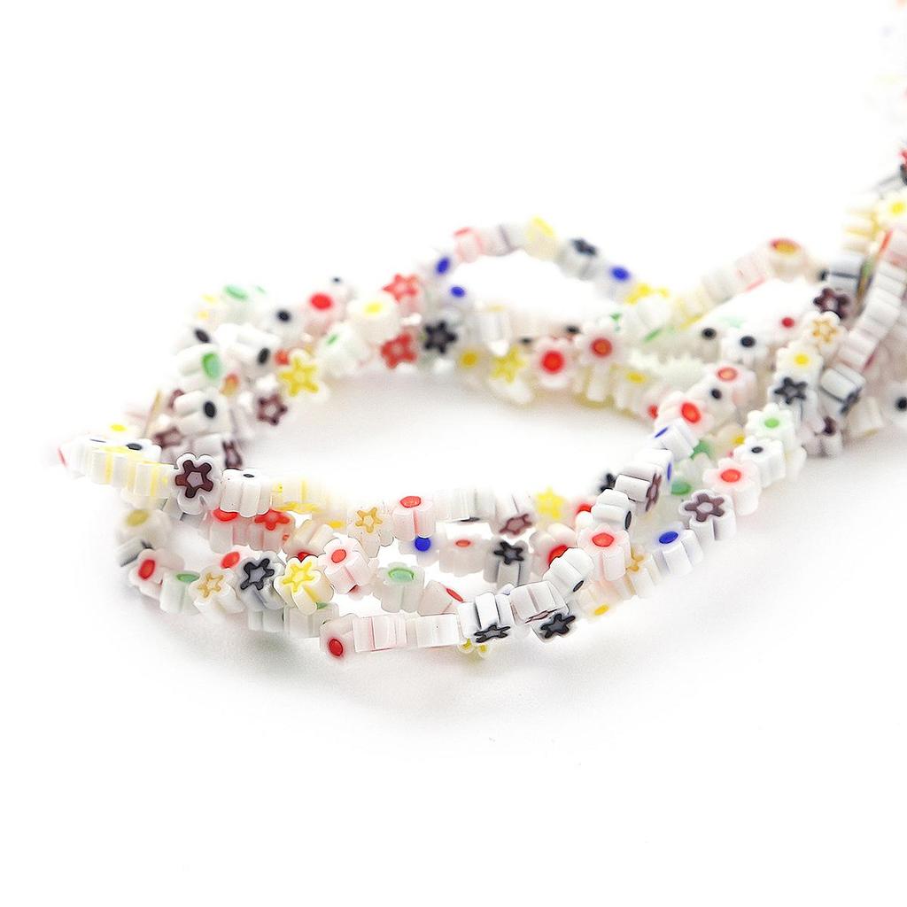 Набор из 45 бусин-цветков из стекла миллефиори для изготовления ожерелий, браслетов и серег своими руками