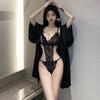 Sexy lingerie lace open crotch free onesie sexy temptation uniform perspective hollow