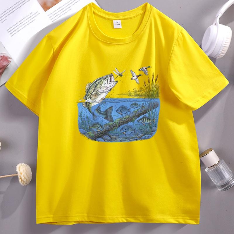 90s Bass River TShirt for Unisex Unisexs Unisex Graphic Tee Vintage River Wildlife Tee Cotton Short Sleeve T Shirt Summer