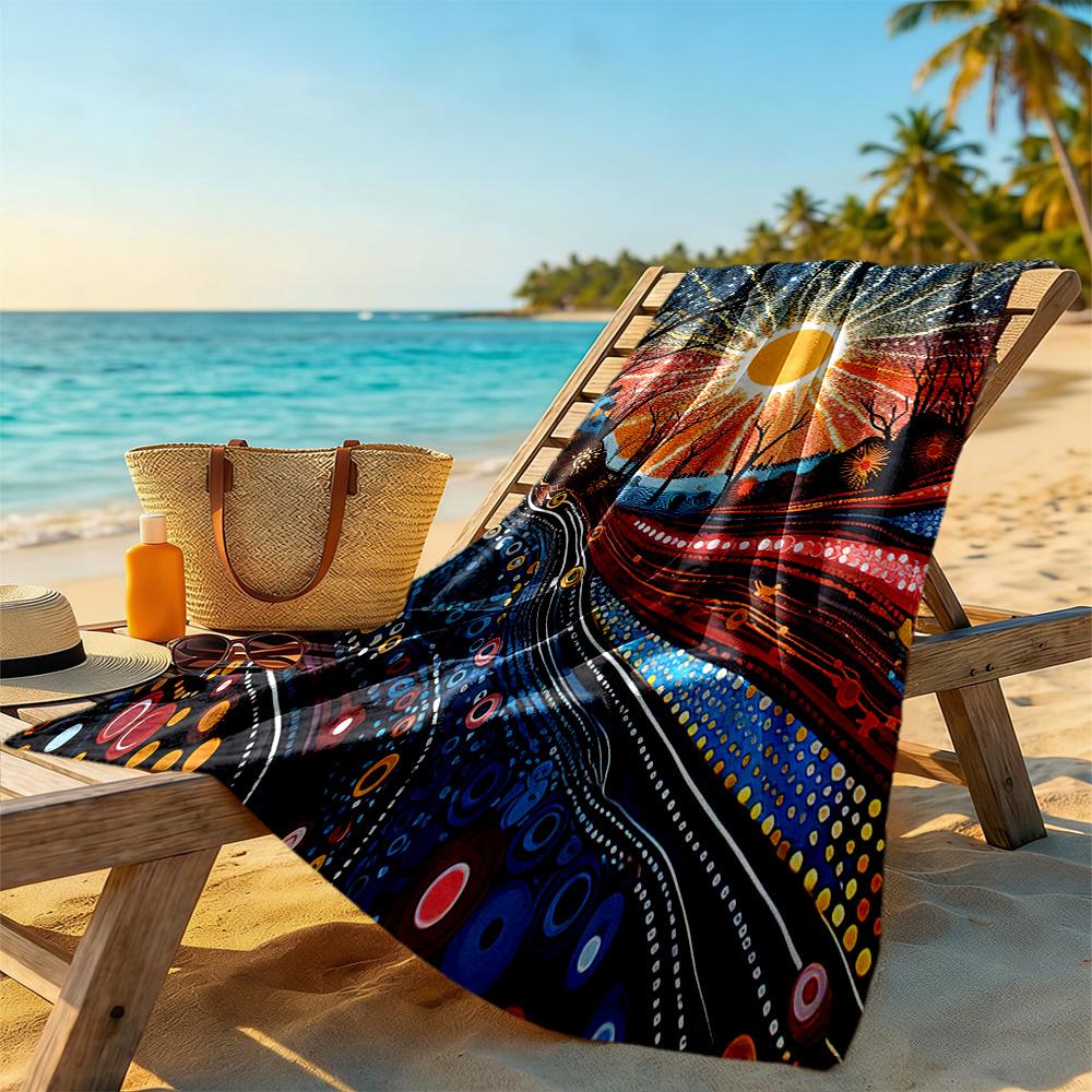 Australian Aboriginal Style Beach Towel High Absorbency & Quick-Dry Comfortable Lightweight