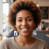 Acrylic Message Board Earrings Fun DIY Whiteboard Eardrop Minimalist with Marker Pen Erasable Drawing Board Dangler Women