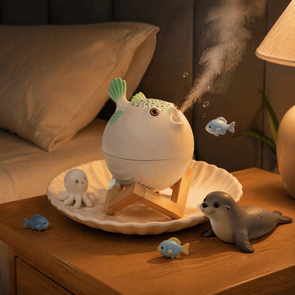 260ml Puffer Fish Humidifier USB Powered Desktop Humidifier Mini Portable Humidifier Home