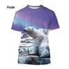 Men's and Women's Summer Casual Short-sleeved T-shirt New Fashion Polar Bear 3d Printing T-shirt