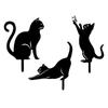 Iron Art Metal Garden Ornaments Ground Inserted Pile Outdoor Lawn Decoration Cat Metal Statues