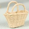 Мини милый кукольный домик из ротанга, плетеная вручную корзина, милые игрушки, куклы, миниатюрное украшение