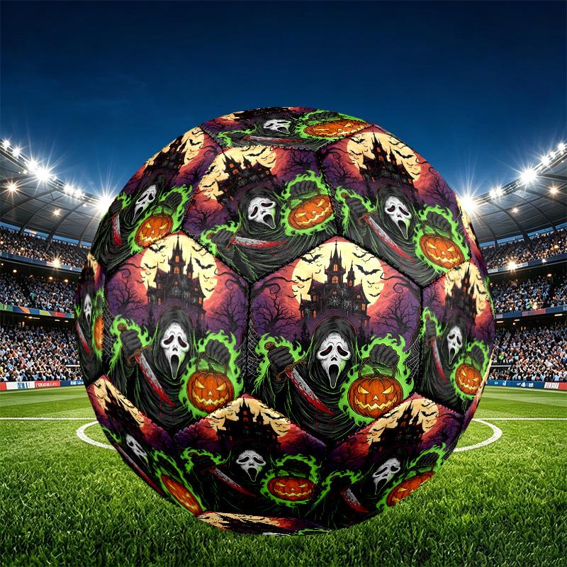 The Nightmare Before Christmas Print Size 5 Soccer Ball, PU Wear Resistant Football for Match Training and Daily Practice, Birthday Gift for Soccer Fa