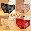 4PCS Women Lace Lingerie Panties High-Waist Women Underwear Floral Sexy Lingerie Soft Female Briefs Comfort Intimate Panties