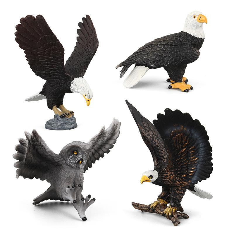 Wild Animal Raptor Model Toy, Realistic Bird of Prey Bald Eagle Owl Kids Figure
