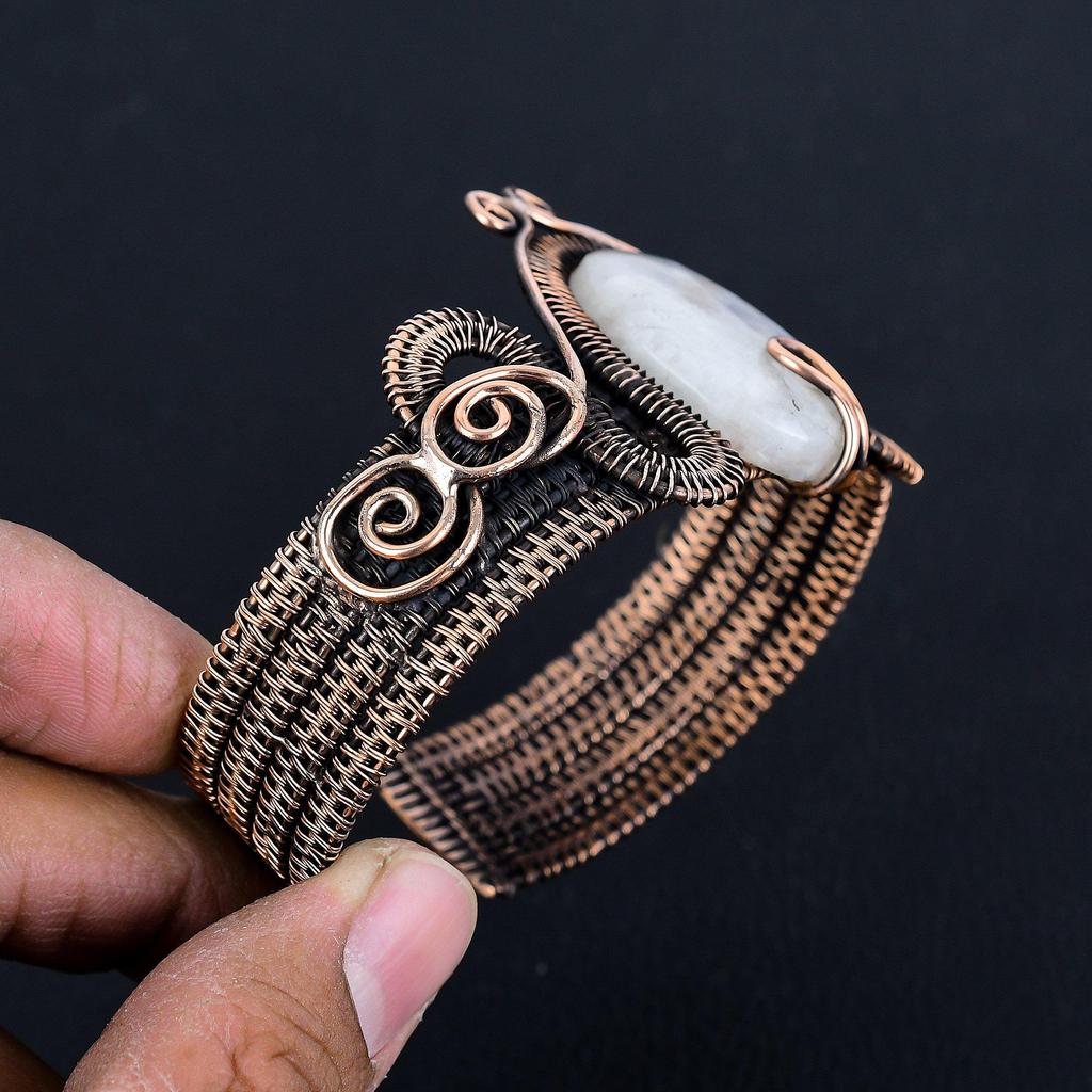 Браслет с радужным лунным камнем, ювелирные изделия из драгоценных камней, браслет из чистого серебра 925 пробы, красивый ювелирный браслет ручной работы