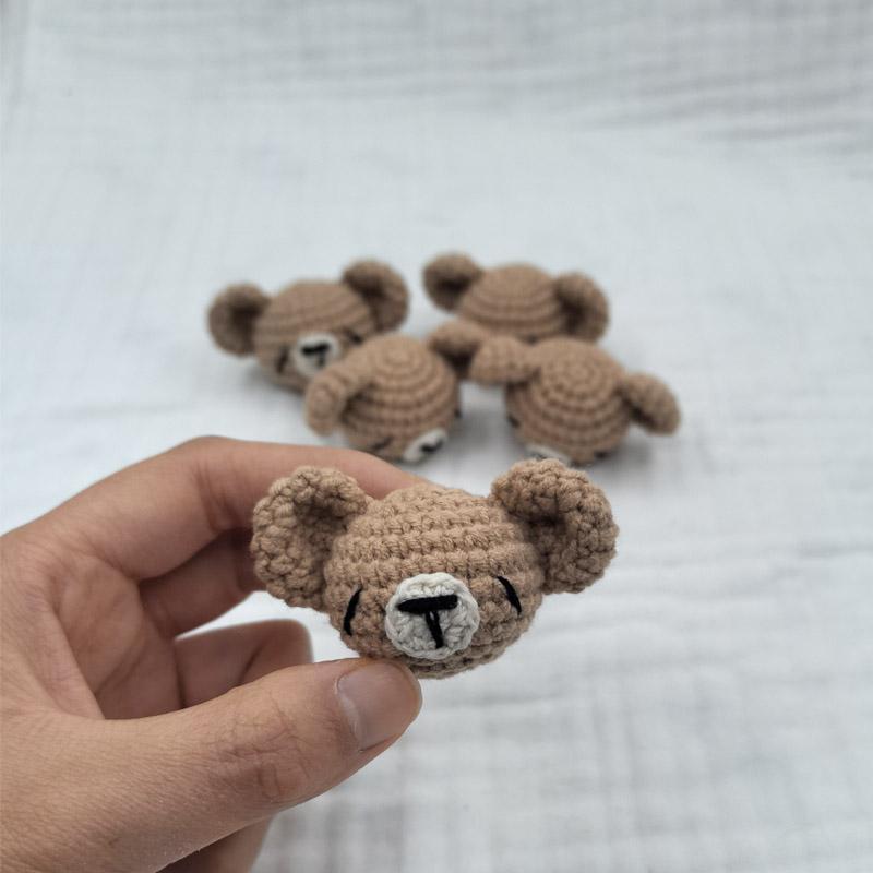 5 шт. Вязаные бусины Животное Кролик Жевательные бусины DIY Деревянные Бусины для прорезывания зубов Вязание Бусины Украшения Кроватка Сенсорная игрушка Грызунок для ребенка