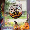 Halloween Suncatcher Hanging Decoration Ghost Pumpkin Witch Black Cat Castle