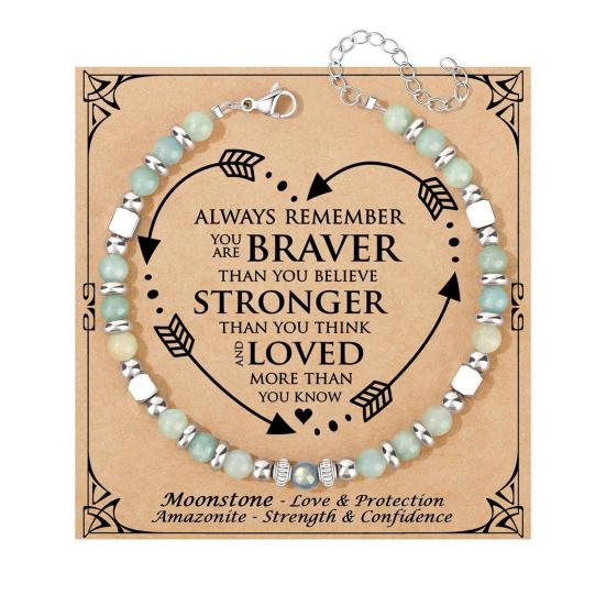 Inspirational Healing Bracelets Gifts for Women, Sunflower Natural Stone Beads Bracelet, Adjustable Cord Jewelry for Birthday, Anniversary Gifts
