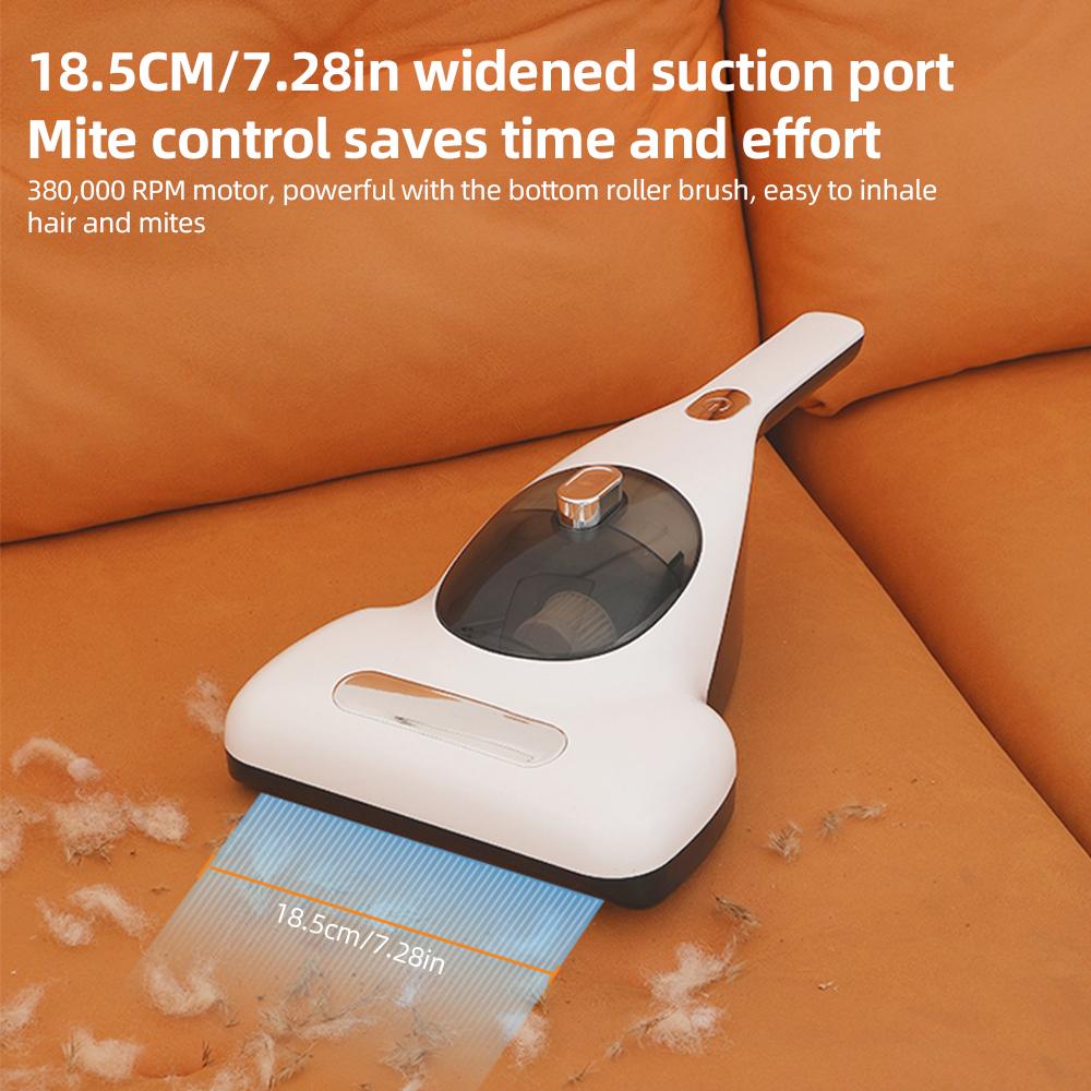 Пылесос для кровати с фиолетовым светом, 12 кПа, сильный всасывающий пылесос для матраса для волос домашних животных