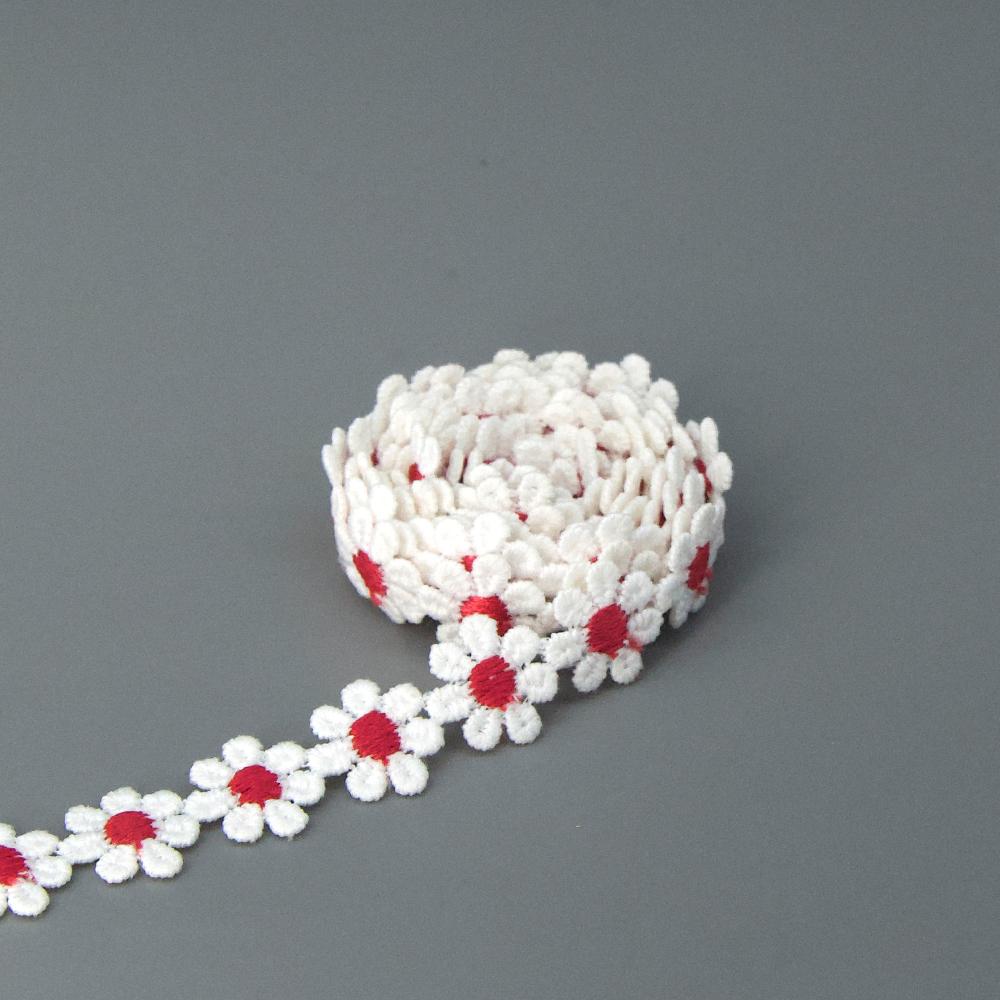 2 Yards Assorted Color Daisy Flower Trim, Embroidery Fabric Sewing Accessories Craft Supplies 14mm