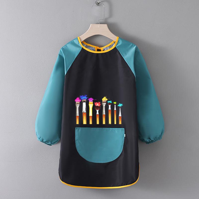 Детский водонепроницаемый художественный фартук с логотипом - Двусторонний фартук для рисования и еды
