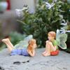 2pcs Cute Flower Fairy Statue Resin Garden Sculptures Tableside Decoration Miniature Figurines  Car