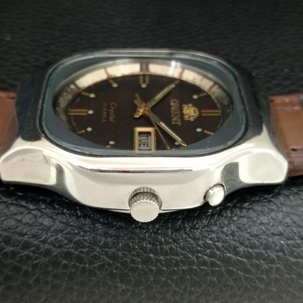 ЯПОНИЯ ВИНТАЖНЫЕ ORIENT CRYSTAL АВТОМАТИЧЕСКИЕ 46941 МУЖСКИЕ ОРИГИНАЛЬНЫЕ ЧАСЫ С ЦИФЕРБЛАТОМ a704985-1