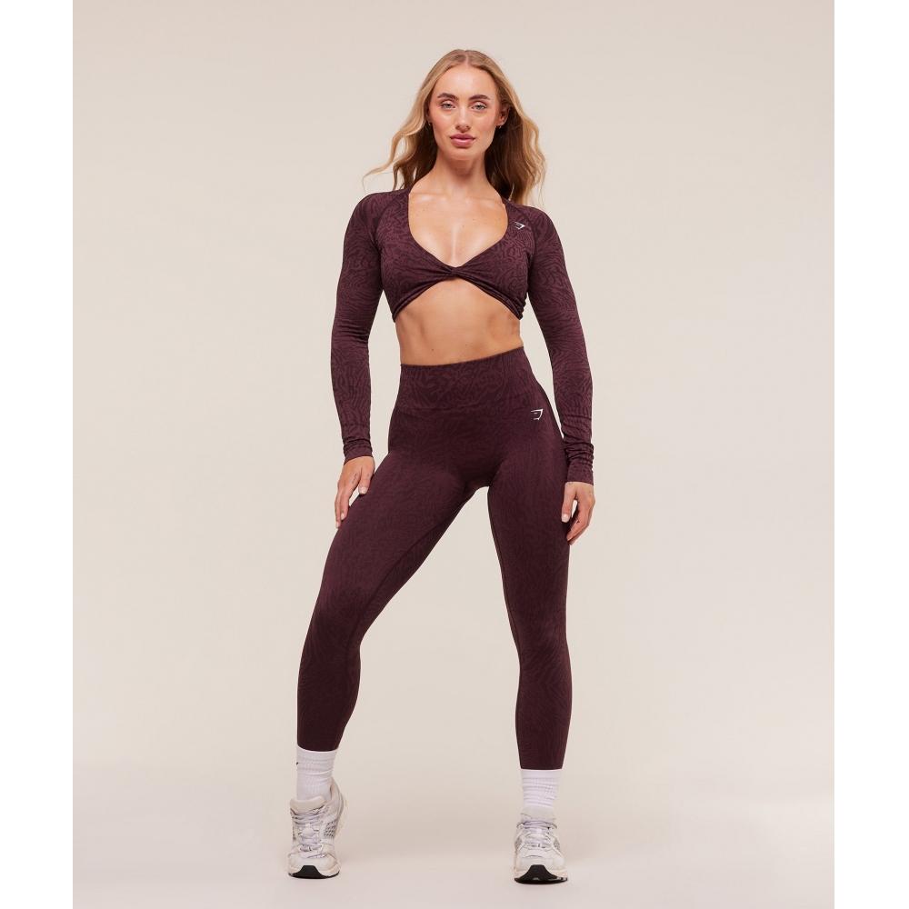 Gymshark Adapt Animal Long Sleeve Crop Top Cherry Purple Reset Pink B4c2z Pcgp